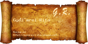 Gyömrei Rita névjegykártya